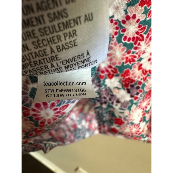 Tea Collection Floral Long Sleeve Button Down Tunic Girls Size 8 - Picture 6 of 12